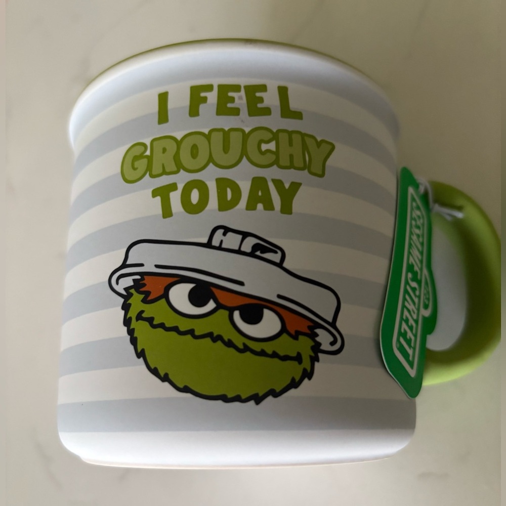 Sesame Street Green and White Grouchy Mug